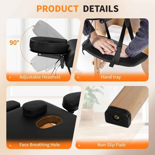 BestMassage Massage Bed Portable Massage Table 24 inch Wide Lash Bed Height Adjustable 2 Folding Spa Table with Non-Woven Bag for Spa Footmassage Facial CareSpa Tattoo