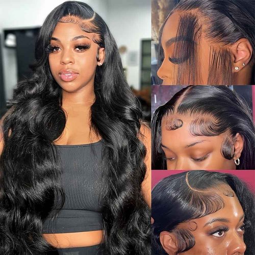 28 Inch 13x6 Lace Front Wigs Human Hair Body Wave Wig HD Lace Front Wigs Human Hair Glueless Wigs Human Hair Pre Plucked HD Transparent Lace Wigs for Black Women Frontal Wigs Human Hair