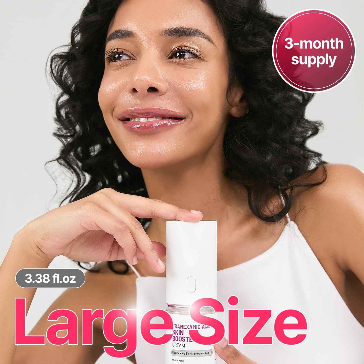 MEDITHERAPY Tranexamic Acid Skin Booster Cream 3.4 Fl Oz - 5% Niacinamide & 3% TXA Korean Face Moisturizer - Gentle Facial Serum Cream with Facial Device for Glass Skin - Radiant Complexion