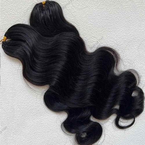 Body Wave Pre Separated Crochet Human Hair Braids Extensions Body Wave Brazilian Virgin Hair for Boho Braiding Knotless Feather Hair Extensions For Black Women Natural Color 16inch 120g