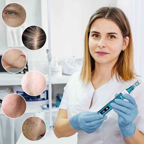 Home Use Microneedling Microneedle Skin Care Beauty Kit Tool for Face Hair Beard