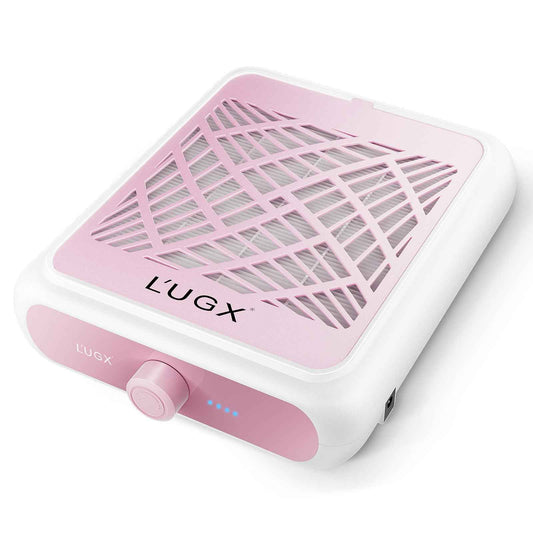 L'UGX Nail Dust Collector Rechargeable with 2 Reusable Filter, Professional Dust Collector Nail Tech Fan Extractor Powerful Suction Vacuum Dust Collector for Nails, Perfect for Home Salon Use