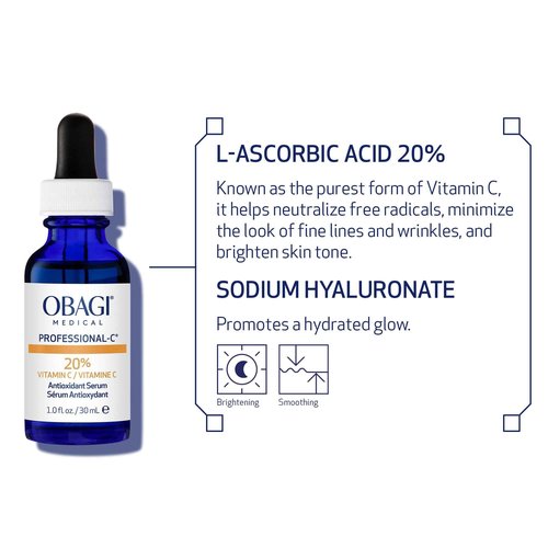 Obagi Professional-C 20% Vitamin C Serum – Helps Brighten Skin Tone and Minimize the Appearance of Fine Lines & Wrinkles – 0.42 oz