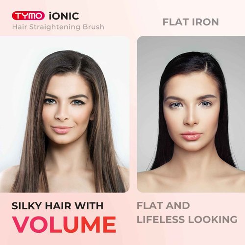 Rotating Curling Iron for Beach Waves + TYMO Ionic Hair Straightener Brush