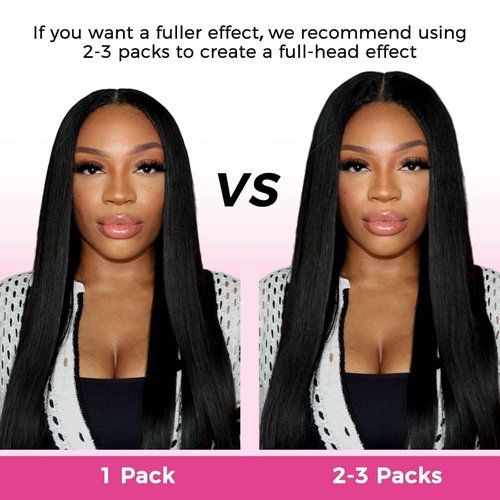 Lashey Invisi Edge Clip in Hair Extensions, 7pcs 110g Silky Straight Seamless Clip in Hair Extensions Human Hair 14 Inch Natural Black Hair with Invisible Soft Weft