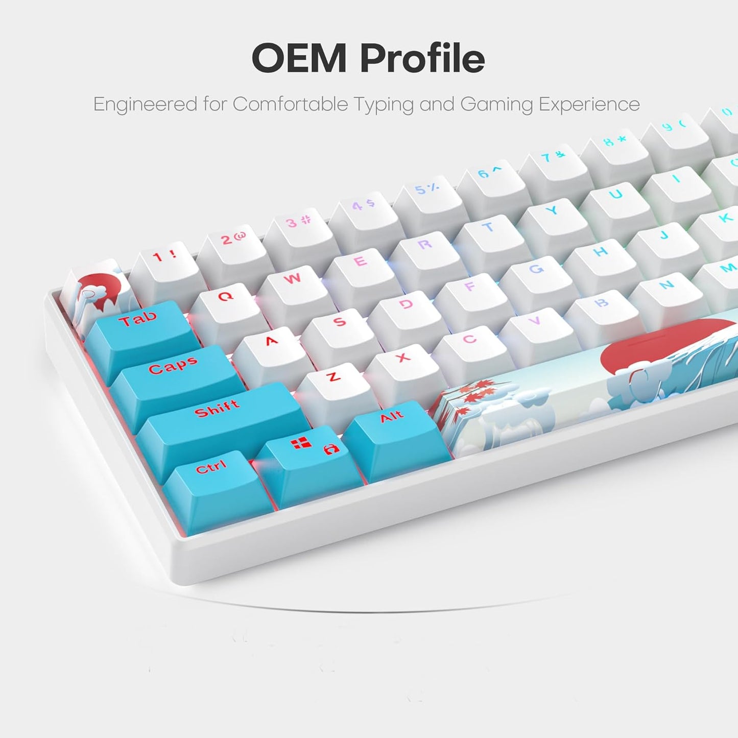 133 Keys PBT Keycap XDA Profile Keycaps Dye-Sublimation Custom Keycaps for MX Switches 60% 75% 100% Mechanical Gaming Keyboards(Caramel Bear)