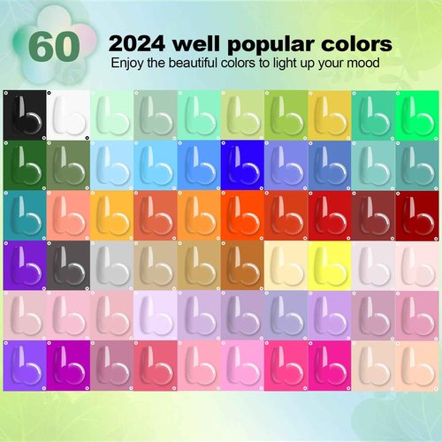 Clara Colors 64 Pcs Gel Nail Polish Kit with UV Light - 60 Colors All Seasons Soak Off Gel Polish Nail Set with Matte/Glossy Base Top Coat Manicure Tools All-In-One Gel Starter Kit Nails Art DIY