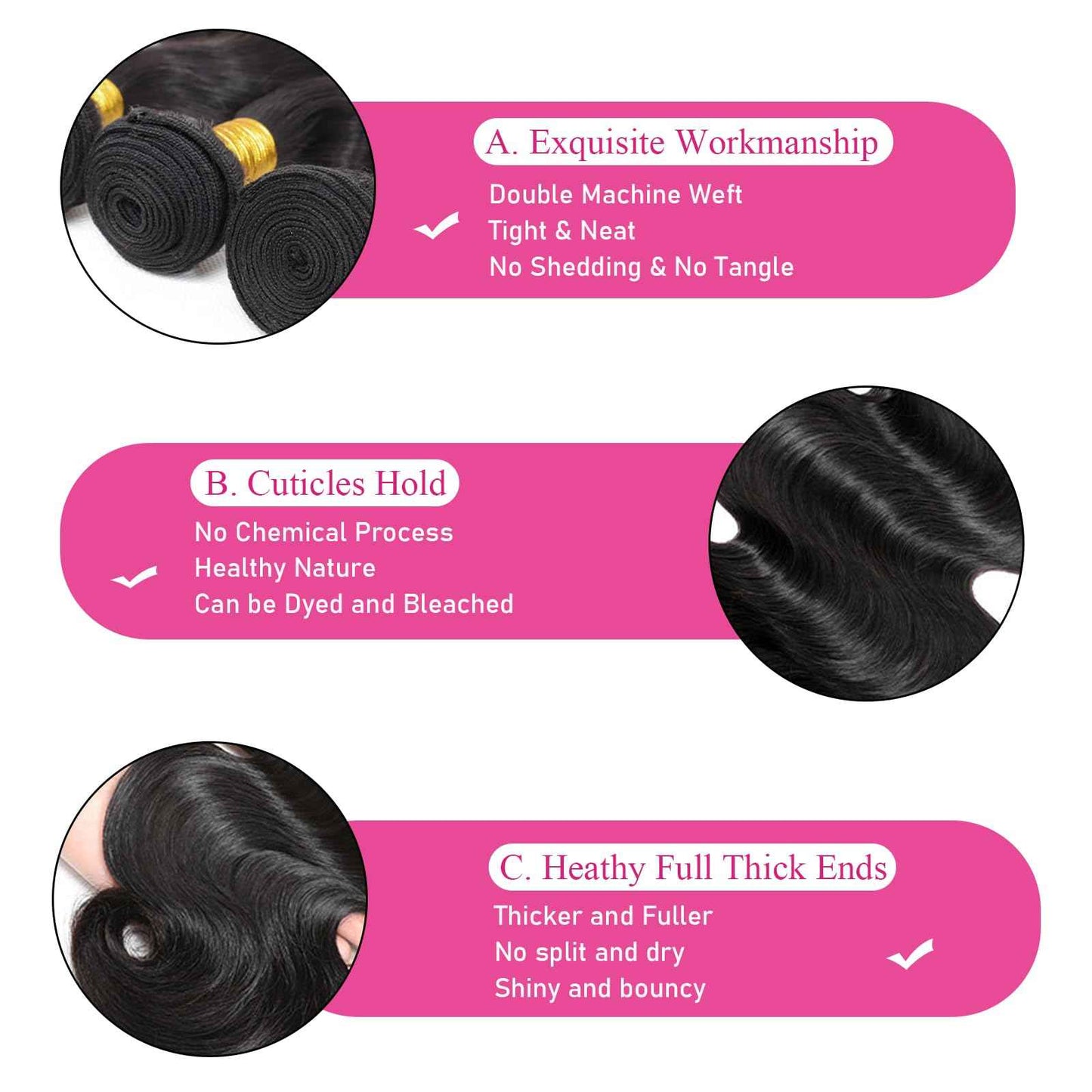 22 24 26 Inch Body Wave Bundles Human Hair 12a Human Hair Bundles 100% Unprocessed Brazilian Virgin Hairfor Black Women Natural Color