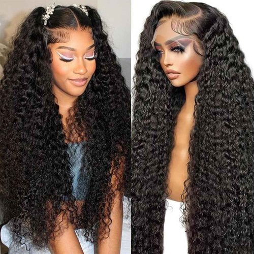SODLIS 5x5 HD Lace Closure Wigs Wear And Go Glueless Wigs Pre Plucked With Baby Hair Ready to Go Deep Wave Lace Front Wigs for Women (Black, 26 Inch, Curly)