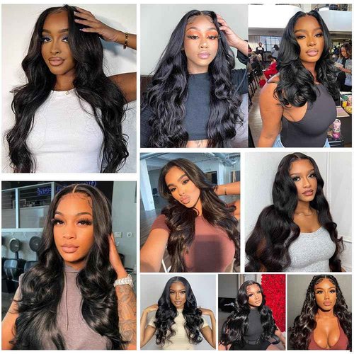Closure Wigs Human Hair Body Wave 5x5 HD Lace Closure Wigs Human Hair Pre Plucked with Baby Hair 180% Density Brazilian Virgin Human Hair Wigs for Black Women Natural Color (Body Wave Wig, 24 Inch)
