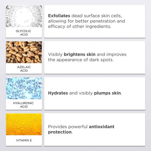 Glytone Enhance Brightening Serum–with Hyaluronic Acid, 1.7 FAV Glycolic Acid 8% Azelaic Acid & Vitamin E–Dark Spot Remover for Face– Pigmentation Treatment– Non-Comedogenic, Hydrating Serum 1 fl.oz.