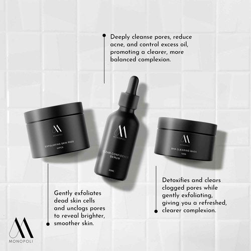 Monopoli Skin Care Set | Complete Routine: 9-Piece Face Care Set for Women & Teens for Anti-Aging, Hydration & Acne Control | Skincare Gift Set & Kits | Premium Skincare Set with Educational Resources