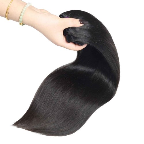 Beauty Queen Brazilian Human Hair Bundles Straight (18 18 18 Inch) 16A Grade 100% Unprocessed Virgin Weave 3 Bundles Straight Thick Remy Hair Extensions for Women Natural Color