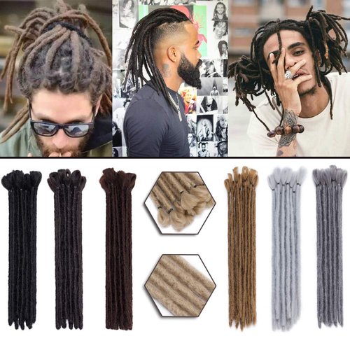 Hairro Dreadlocks Extensions 12 Inch Short 30 strands Soft Crochet Twist Braiding Hair for Men Faux Locs Dread Hairpieces Reggae Hippie Style Dark Blonde