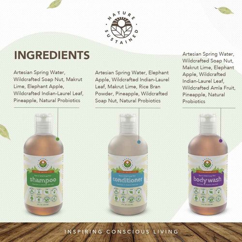 Probiotic Soapberry Body Wash, Shampoo & Conditioner Gift Bundle [Unscented] (3 Pack, pH Balanced) for Dry Hair and Sensitive Skin - (9 Oz. Bottles)