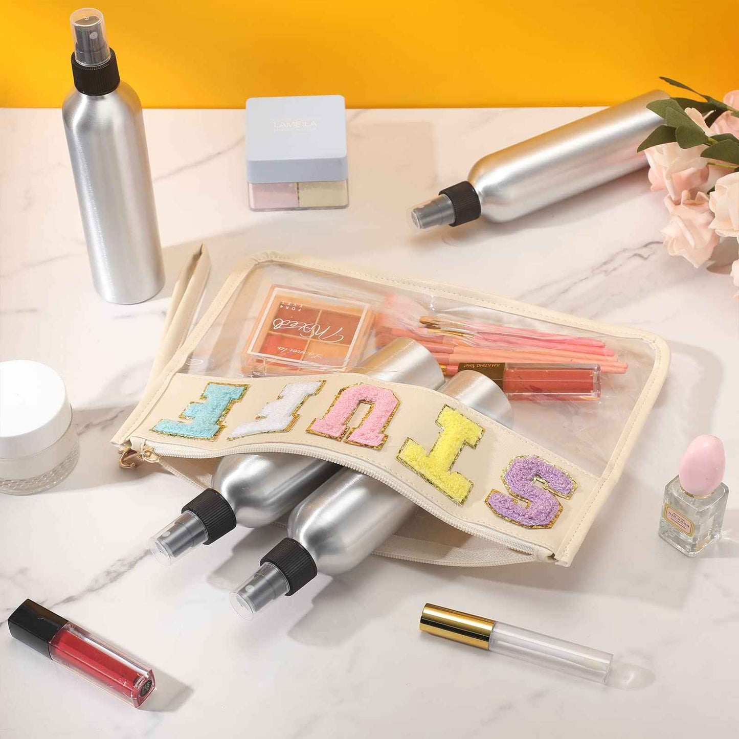 Irenare 24 Pcs Small Spray Bottles Aluminum Fine Mist Spray Bottles Bulk Metal Essential Oil Storage for Perfume Toner Liquid Refillable Pump Vials Atomizer Containers for Room Travel(8 Oz)