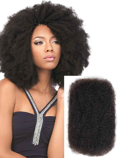Style Icon 1 Bundle Afro Kinkys Bulk Human Hair (18", Natural Black) - Twist Braids - Curly Extensions - Dreadlocks - Loc Braiding Hair