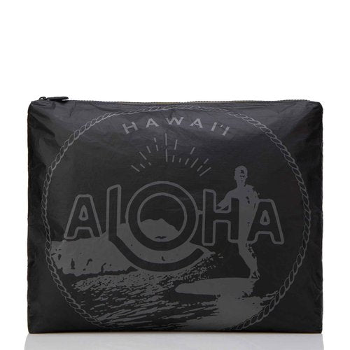 ALOHA Collection Max Pouch, Lightweight, Packable, & Splash-Proof - Durable, Washable, & Reusable Makeup Pouch for Cosmetics, Pool, Beach & Travel, Easy to Clean & Sustainable Material (14.5" x 11.5")