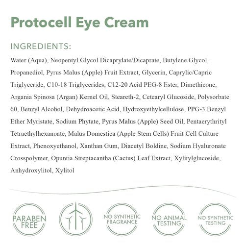 emergin C Protocell Eye Cream - Plant Stem Cell Eye Treatment with Hyaluronic Acid to Address Visible Signs of Aging (0.5 oz, 15 ml)
