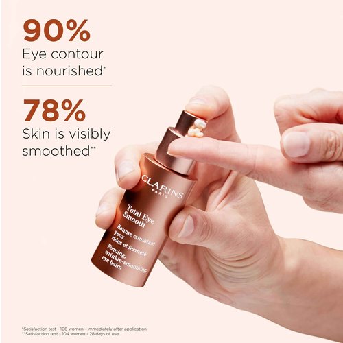 Clarins Total Eye Smooth | 2-In-1 Anti-Aging Eye Cream and 10-Minute Eye Mask | Minimizes Appearance Of Wrinkles, Dark Circles and Puffiness | Visibly Firms and Smoothes | All Skin Types | 0.5 Ounces