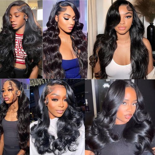 wenyu 32 Inch Body Wave Lace Front Wigs Human Hair Pre Plucked Transparent 13x4 Lace Frontal Wigs Human Hair for Women Wig 32 inch