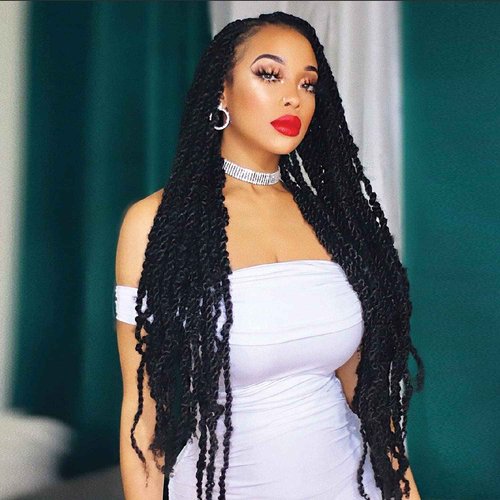 X-pression Braid Outre Crochet Braids X-Pression Twisted Up 3X Springy Afro Twist 24inch (5-pack, 1B)