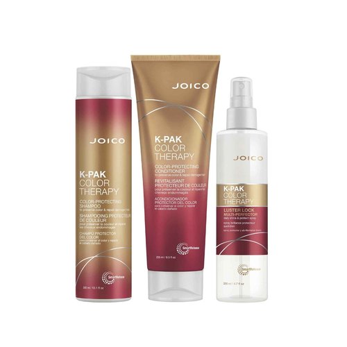 Joico K-PAK Color Therapy Color-Protecting Shampoo Conditioner Spray Set | For Color-Treated Hair