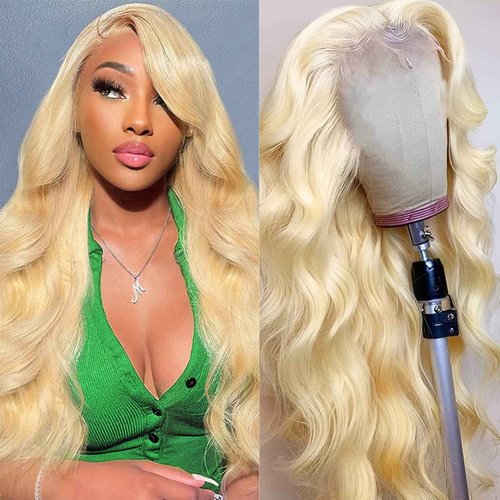 Xsilu 613 13x6 Lace Front Wig Human Hair Body Wave Blonde Wig Human Hair 613 HD Lace Frontal Wig Blonde Lace Front Wigs Human Hair 200% Density 26inch