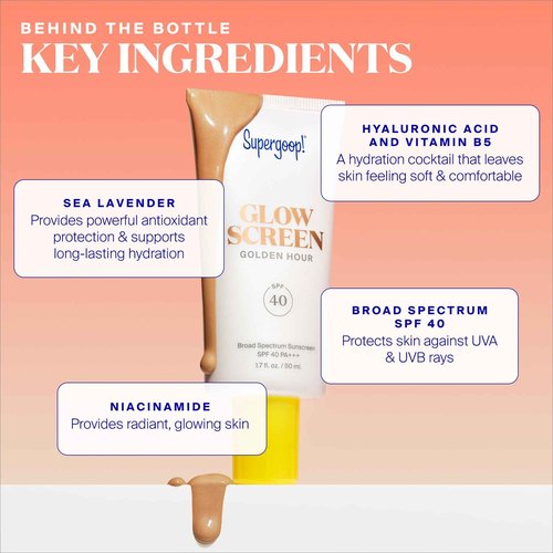 Supergoop! Glowscreen SPF 40, Sunrise (1.7 fl oz) + PLAY Antioxidant Body Mist SPF 50 (6 fl oz) - Broad Spectrum Body & Face Sunscreen Recommended for Sensitive Skin