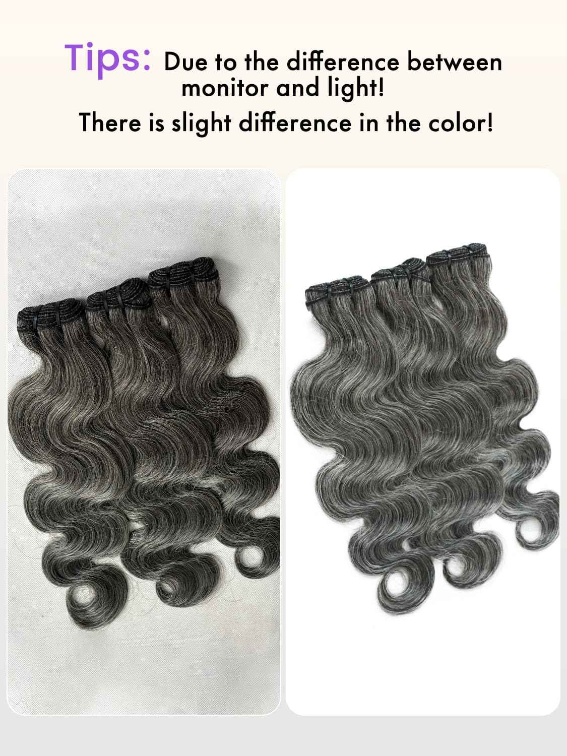 Grey Bundles Human Hair 10 12 14 Inch Salt and Pepper Body Wave Human Hair White Grey Wet and Wavy 3 Bundles Human Hair Extensions 100% Unprocessed 12A Brazilian Hair for Black Women
