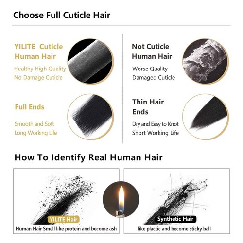 YILITE Human Hair Extensions Wire Hair,20 Inch 110g #60 Platinum Blonde Wire Hair Extensions Human Hair,Remy Human Hair Extensions with Invisible Fishing Line (20inch #60 110g)