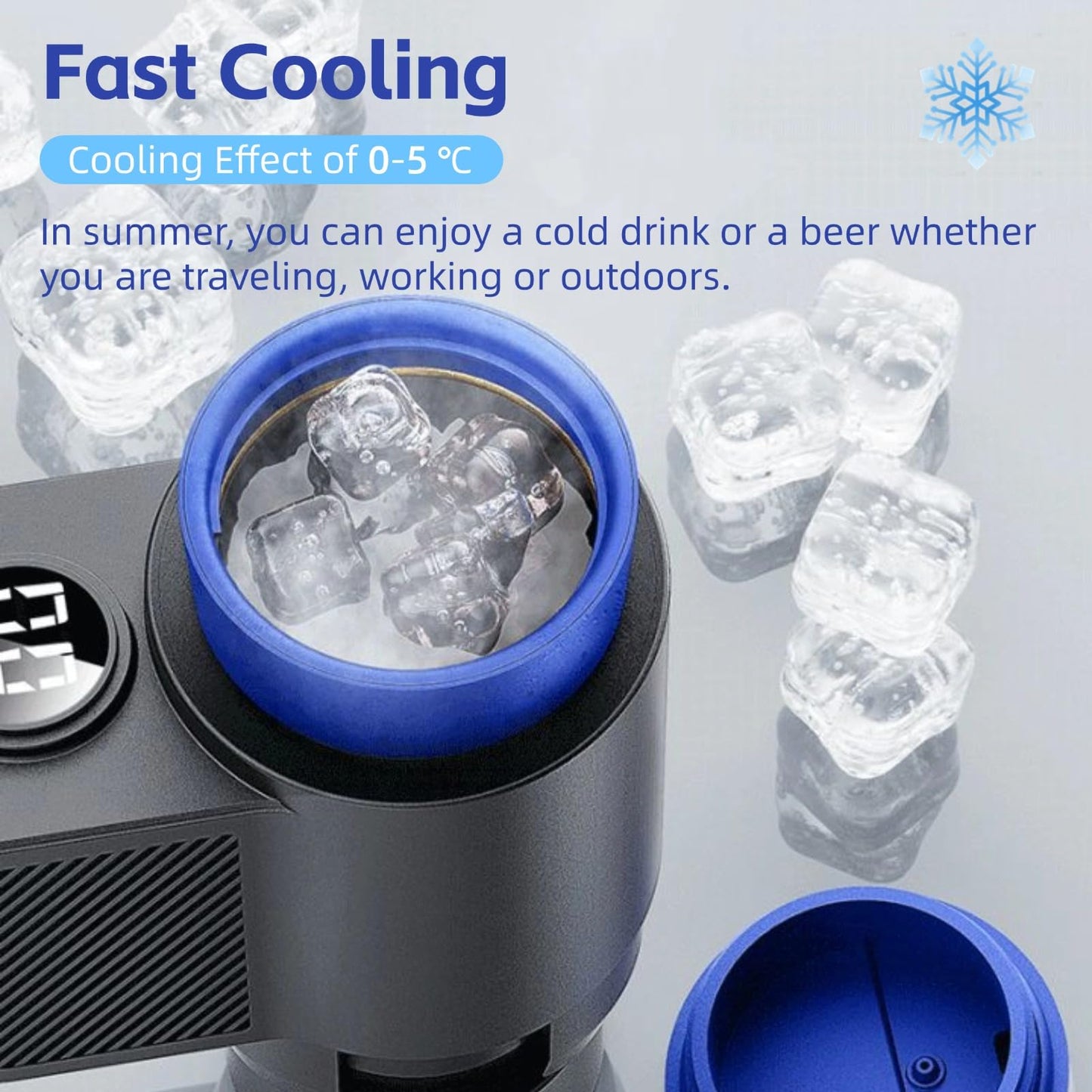 2-in-1 Car Cup Warmer Cooler, Temperature Control Smart Cup Holder for Car, 12V Universal Car Tumbler Holder, for Coffee Baby Bottles Drinks Cooling Heating