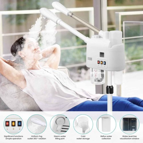 Retain time face steamer for hot and cold, Face Steamer with More Steam, Adjustable Height for Face Steamer Suitable for Personal Home and Professional Personal Care Places, Moisturizing or Hydrating.