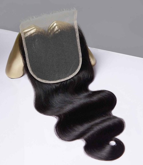 Mlip 5x5 HD Lace Closure Body Wave, 0.10mm Ultra Thin Invisible Swiss Lace, Skinlike Real HD Lace Melt into Skin Perfectly, Pre-plucked Natural Hairline, Raw Indian Human Hair 16 Inches