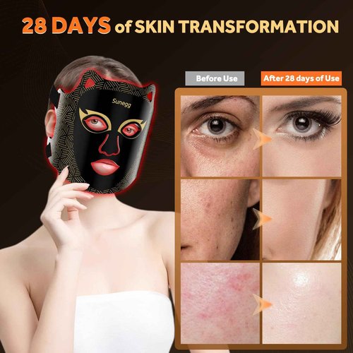 Sunegg Red Light Therapy for Face,LED Face Mask Light Therapy,Portable red Light Therapy mask for Home and Travel Skin Care