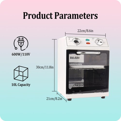 High Temperature Sterilizer, 8L Large Capacity Dry Heat Sterilizer, Max. Temperature 220℃, With Temperature Control & Timer, For Hair Salon Spa Nail Salon, Tool Sterilizer