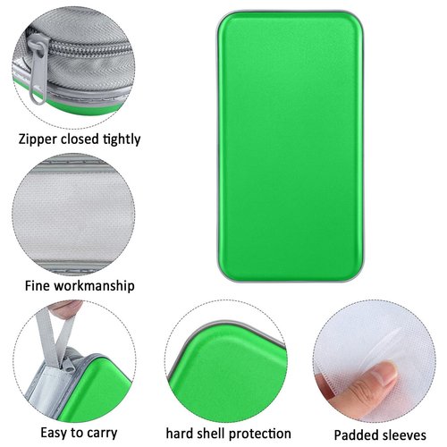 CD Case, Siveit DVD Case Holder 96 Capacity Hard Plastic CD DVD Disc Cases Storage Binder Wallet for Car Home Office Travel (Green)