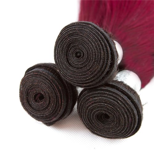 Color 99J Human Hair Bundles Burgundy 18 20 22 Inch Straight Burgundy 99J Bundles Human Hair Extension 11A Brazilian Virgin Quick Weave Hair for Black Women