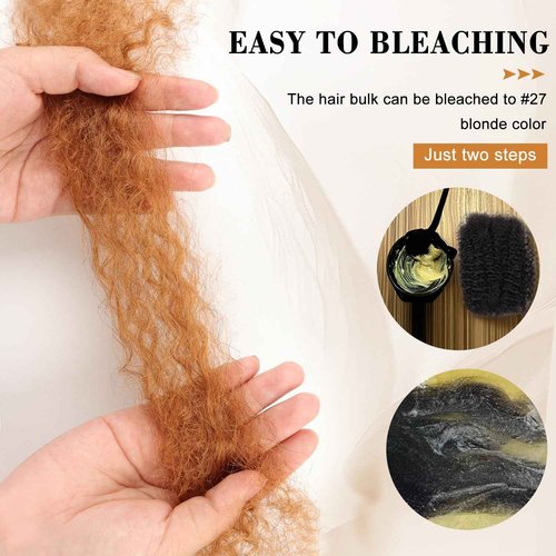 Afro Kinky Bulk Human Hair 10 Inches – 3 Bundles, Natural Curly Texture, Ideal for Braids, Twists, Crochet, and Protective Styles