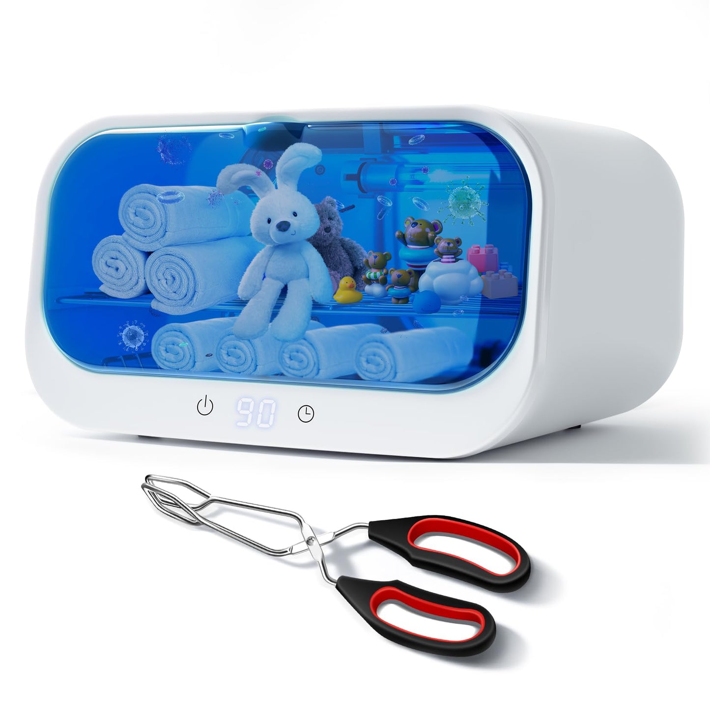 12L Autoclave Sterilizers for Esthetician, Double-layer High Temperature Nail Tool Sterilizer With Clamp, Cleaning Cabinet for Home Use, Beauty/Barber/Nail/Spa Salons Tools Use (White, 12L)