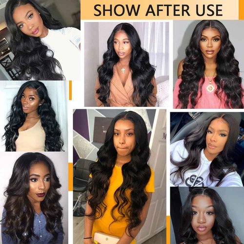U Part Human Hair Wig Body Wave Drawstring Wig 180% Density U Part Wig Brazilian Virgin Human Hair wigs for Women Full Head Clip in Half Wigs Glueless No Leave Out Lace Front Wig Natural Color 18inch