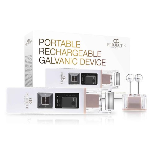 Project E Beauty Portable Rechargeable Galvanic Device | Skin Care Reduce Wrinkles Skin Tightening Firming Fine Lines Desincrustation Deep Pore Cleansing Rejuvenation Device