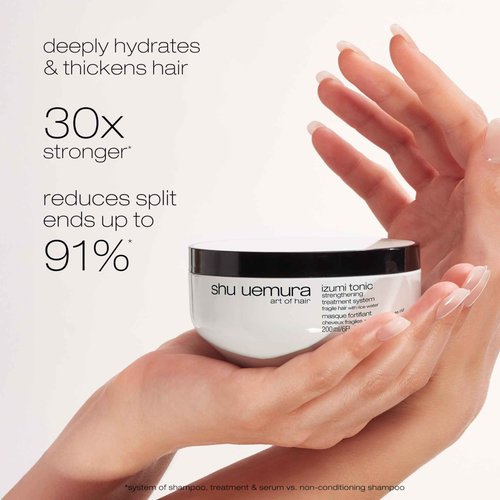 Shu Uemura art of hair Izumi Tonic Strengthening & Thickening Rice Water Hair Mask, Nourishes and Repairs Damaged Strands, Smooths and Adds Shine, With Japanese Rice Water, 6 Fl Oz