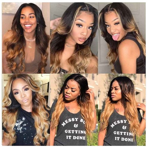 Ombre Closure Body Wave Lace Closure Ombre 1B 4 27 Human Hair 4X4 HD Transparent Lace Pre Plucked Bleached Knots Free Part With Baby Hair Same Day Delivery Long Ombre Lace Closure 20 Inch