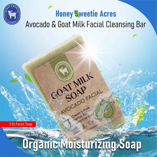 Honey Sweetie Acres All-Natural Skincare Bundle – Avocado Cleansing Bar, Vitamin B Serum & Goat Milk Cream – Hypoallergenic, Fragrance-Free for Sensitive Skin