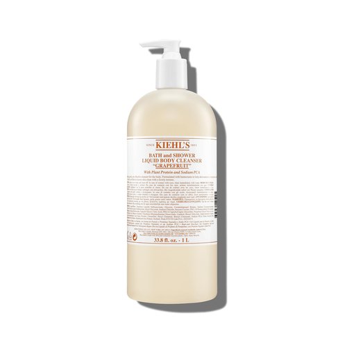 Kiehl's Grapefruit Liquid Body Cleanser, Gentle + Refreshing Foaming Body Wash, Aromatic Bath + Shower Experience, Maintains Moisture, Smooths Skin, Conditions, and Hydrates - 33.8 fl oz /1 Liter Pump