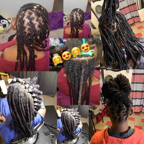 YOTCHOI Human Hair Dreadlocks Extension Handmade Locs Small Size(diameter 0.4cm) 10inch 30 Strands/pack Natural Black #1B