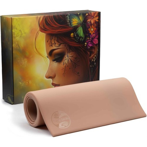 TrueSkin Platinum Silicone Tattoo Practice Skin - 12" x 36" Canvas - Super Thick (4-5mm) - Trade Show Quality - Fake Skin for Tattooing