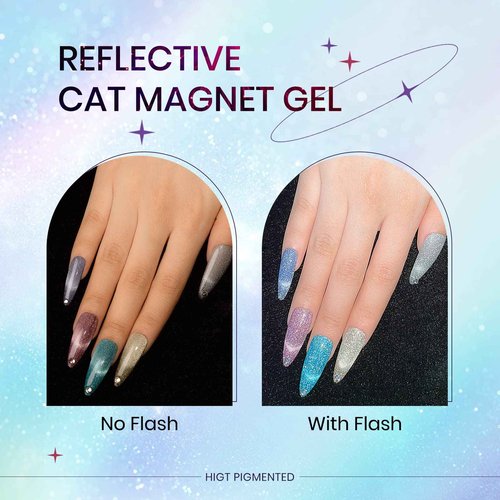 SUPWEE 12 Colors 9D Cat Eye Gel Polish + 12 Colors Reflective Cateye Gel + 12 Colors Wide Cat Eye Gel + 12 Colors Neon Magnet Gel