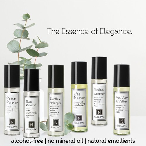 Nabila K Roll-on Perfume (Set of 6) with Essential Oils Alcohol-Free, All-Natural, Organic, Long-Lasting Fragrance - Travel-Size Perfume for Women - TSA Approved, 0.33 oz / 10 ml